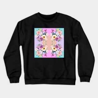 watercolor floral colorful seamless pattern Crewneck Sweatshirt